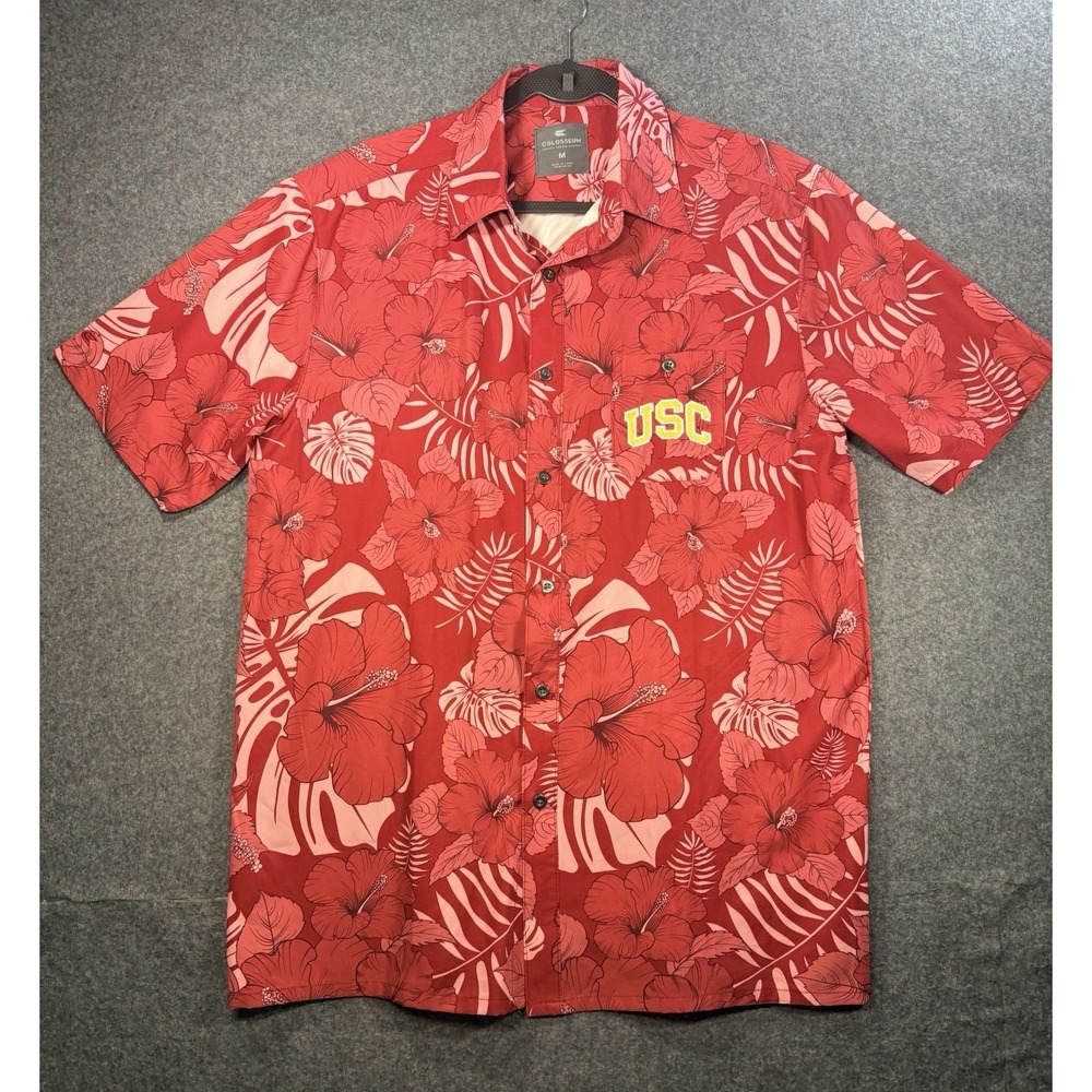 Colosseum USC Trojans‎ Floral Button Down Shirt Size M